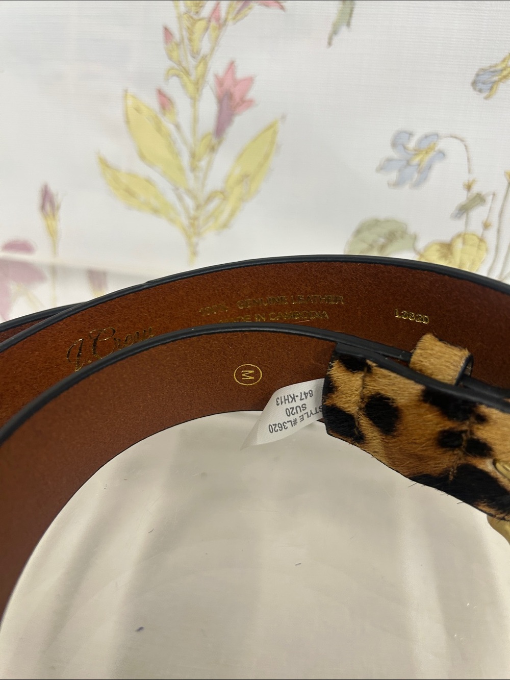 J. Crew Leopard Print Belt with Gold Buckle - Picture 4 of 6